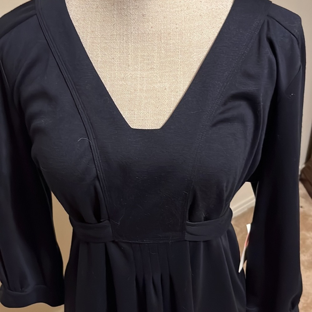 Emma James empire waist navy blouse, sz XL